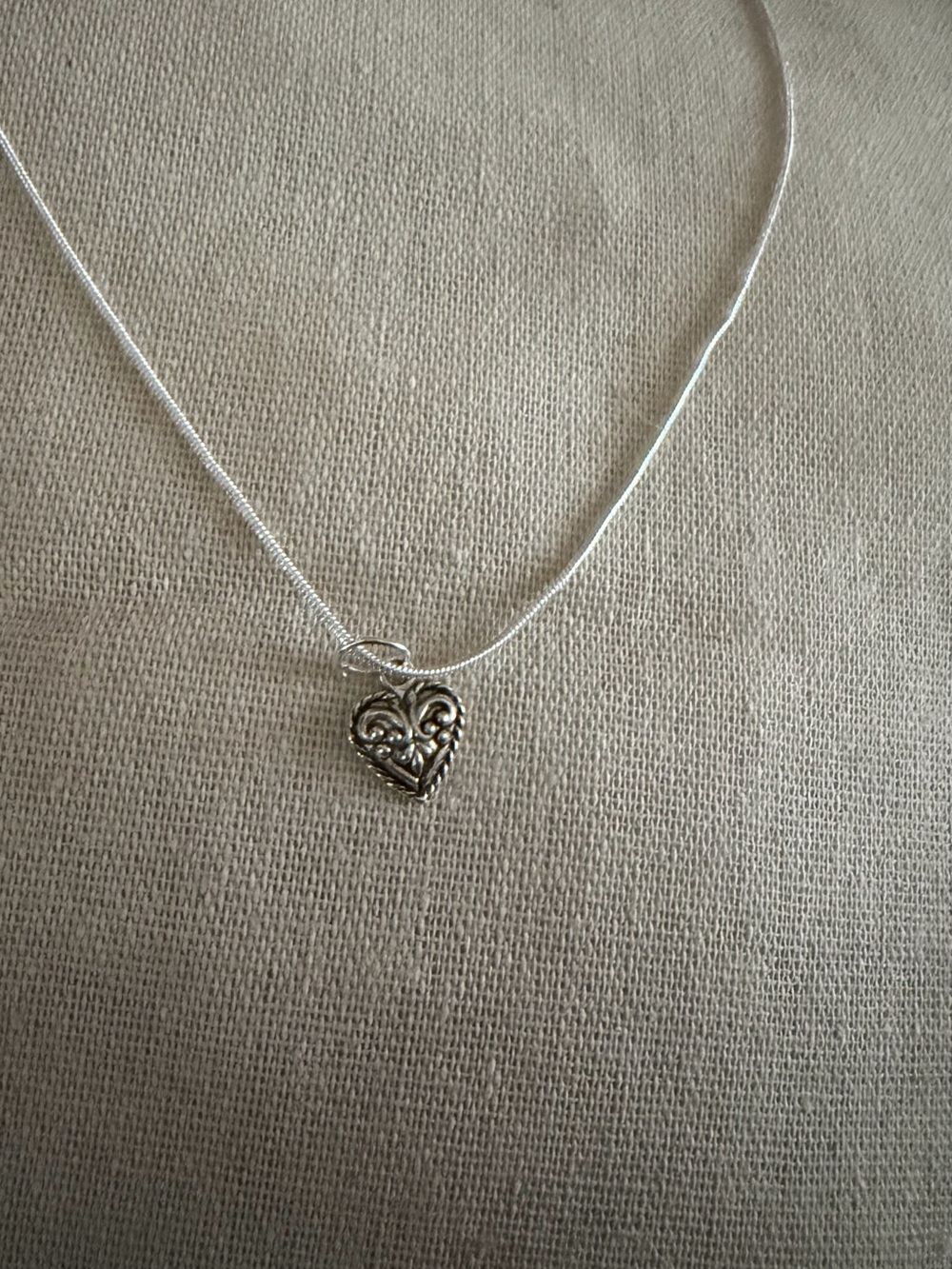 Heart Pendant Necklace - Silver